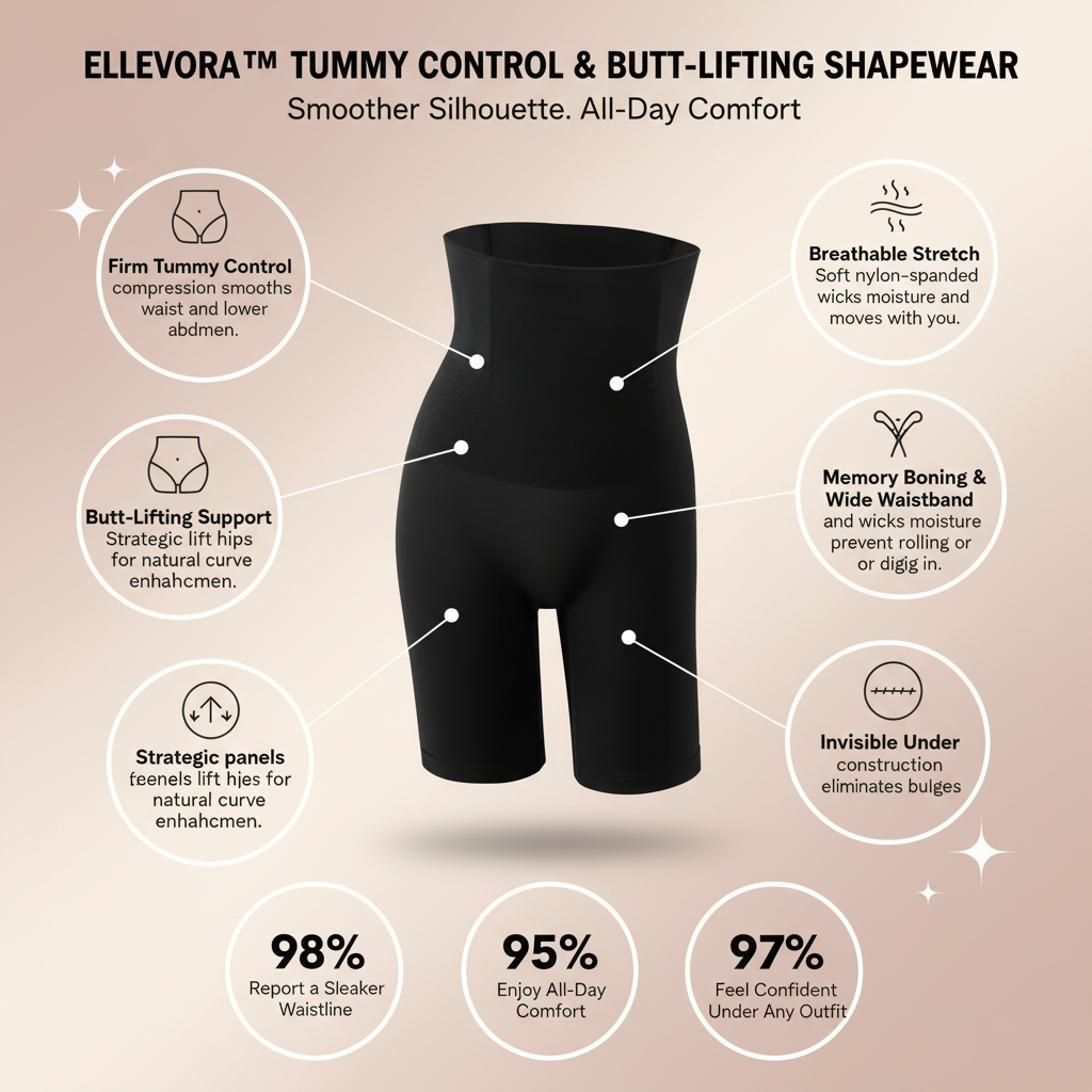 ELLEVORA™ 🔥Buy 1 Get 1 Free🔥Last Day 49% OFF - Women's Tummy Control Butt-Lifting Shapewear
